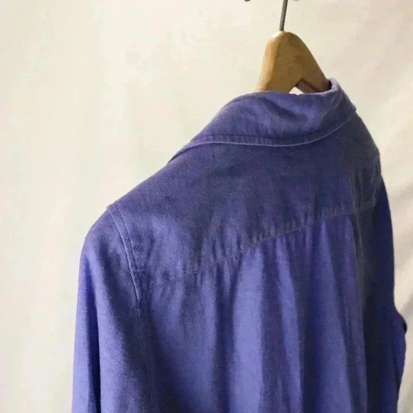 Coldwater Creek button down women's‎ size L blue relaxed blouse long sleeved - Picture 10 of 11